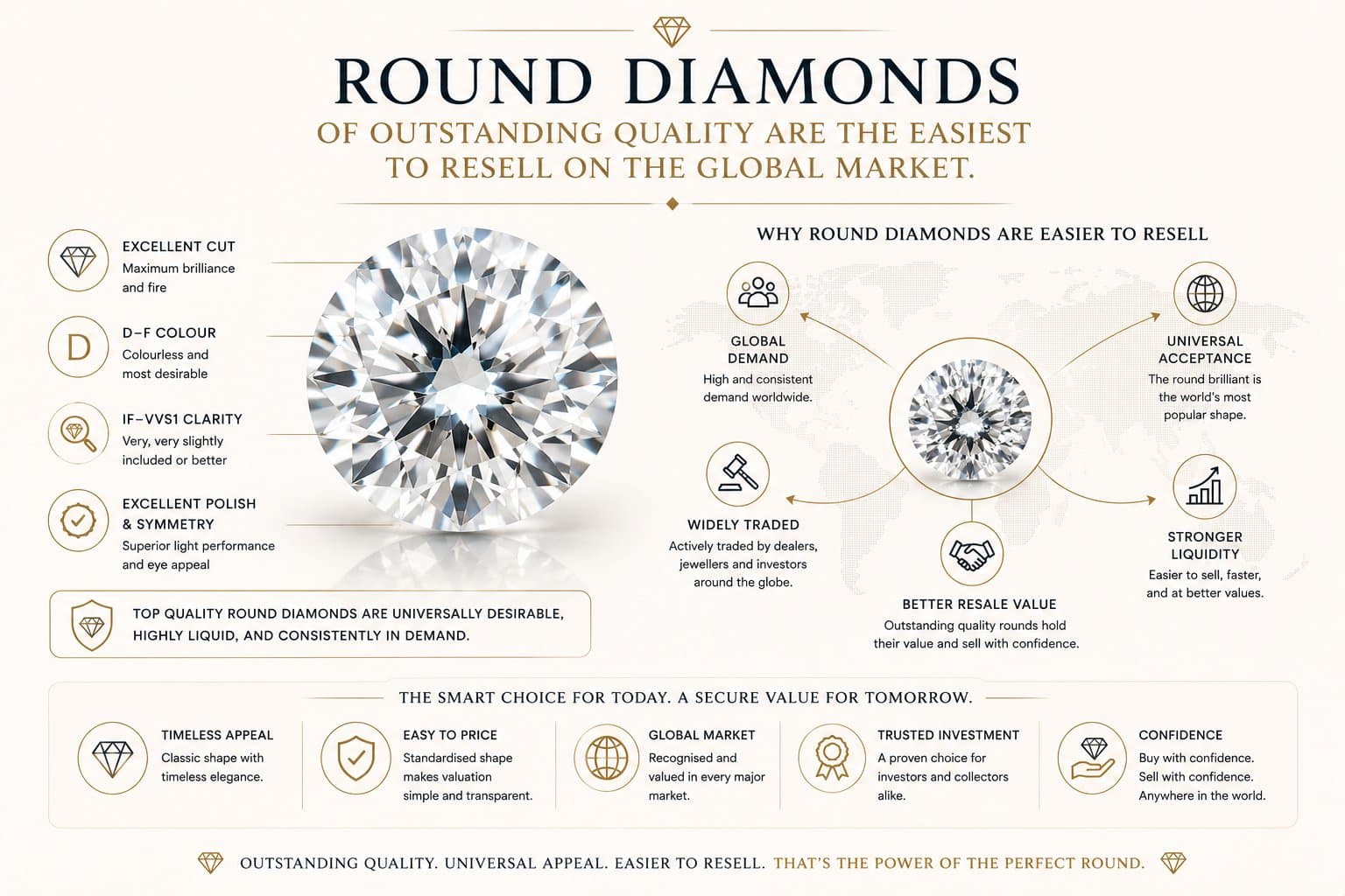 Illustration of diamond characteristics and the secondary diamond market