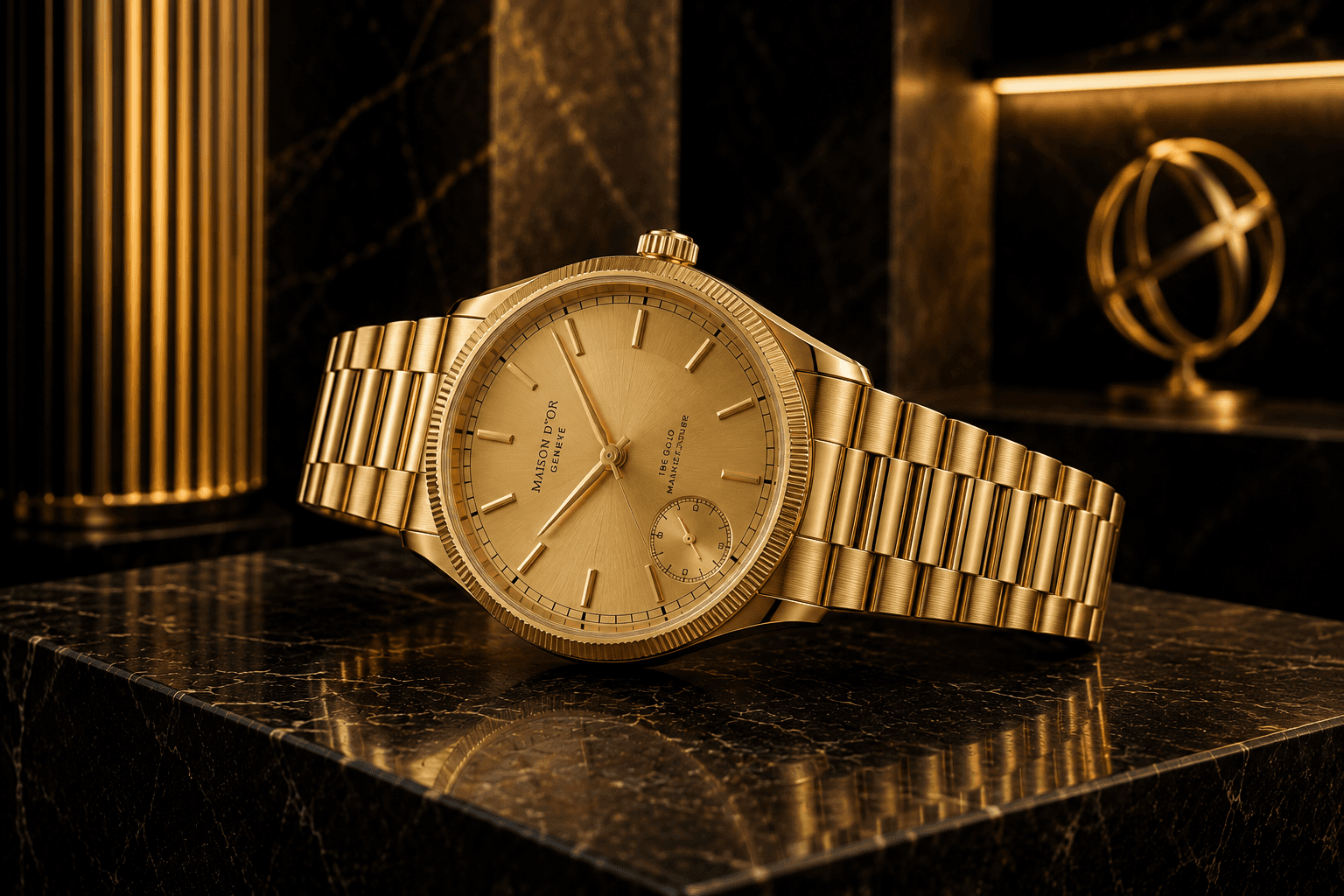 Luxury gold chronograph watch