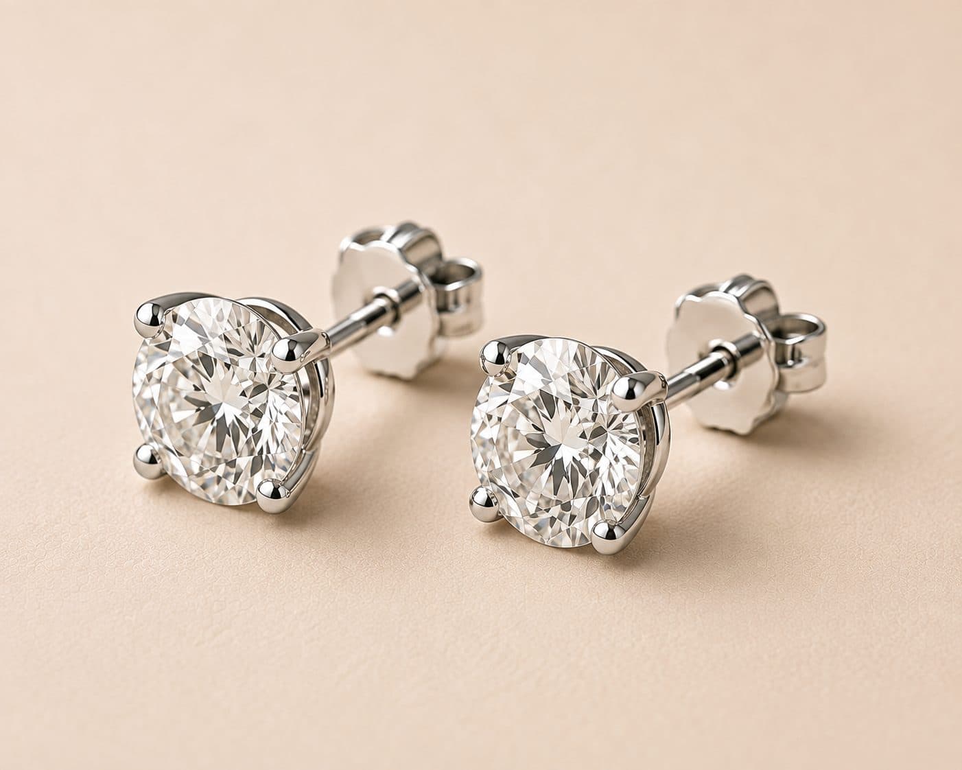 Brilliant-cut diamond stud earrings