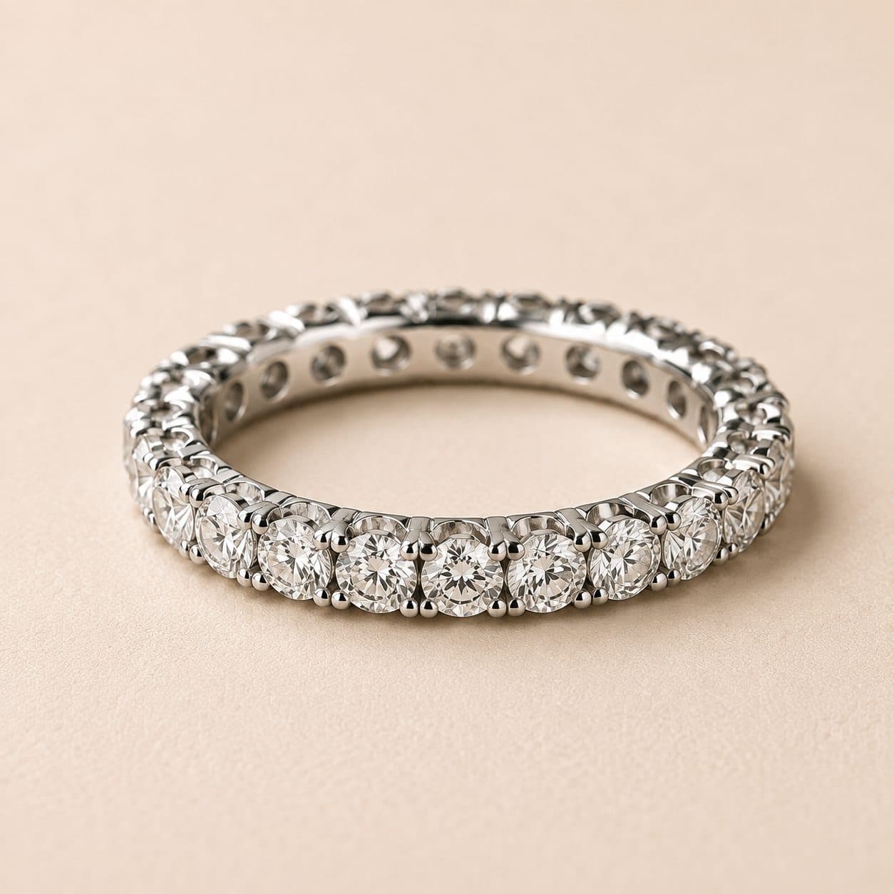 Brilliant-cut diamond eternity band