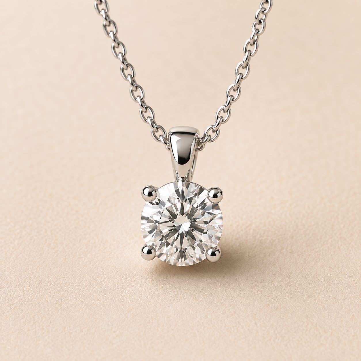 Brilliant-cut diamond pendant necklace