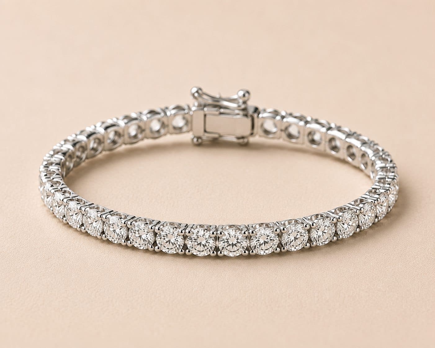 Brilliant-cut diamond tennis bracelet