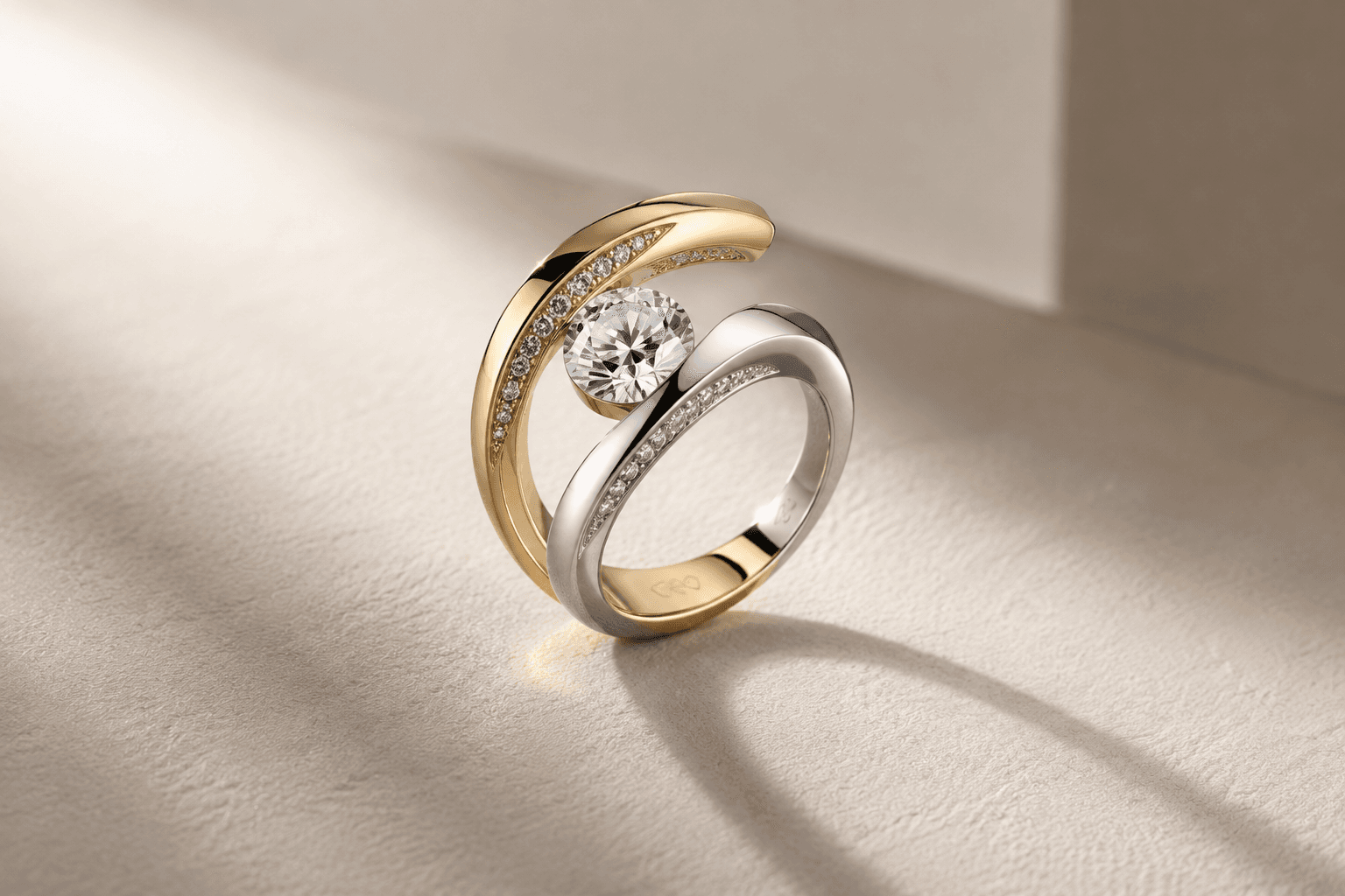 Two-tone gold ring from the LIDYA Signature Style collection