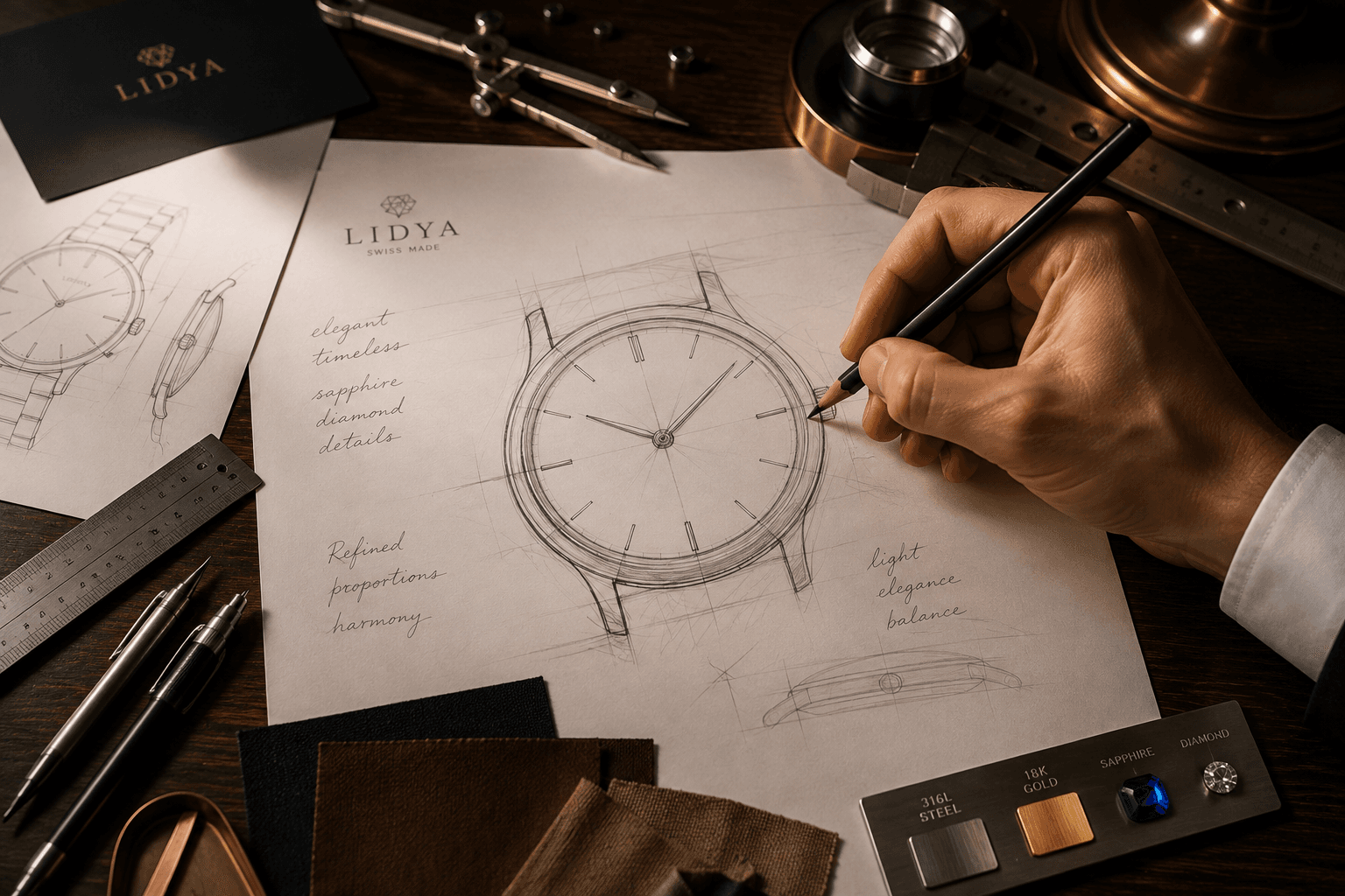 The beginning of the LIDYA bespoke watchmaking process