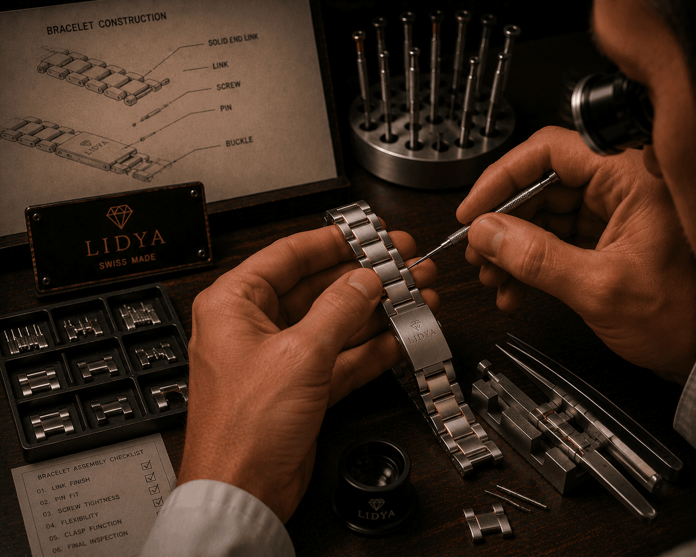 LIDYA Watchmaking Process โ Bracelet Production and Assembly