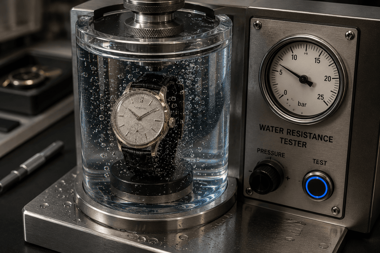 LIDYA Watchmaking Process โ Pressure and Water-Resistance Testing