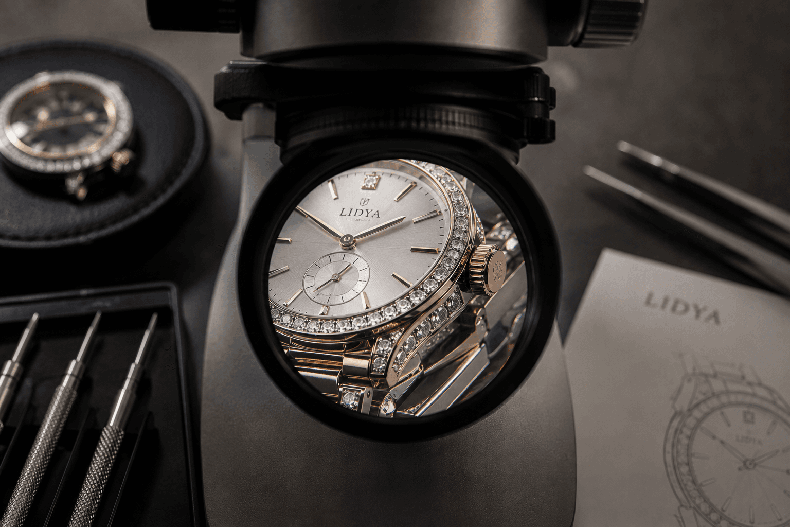 LIDYA Watchmaking Process โ Visual Inspection Under Magnification