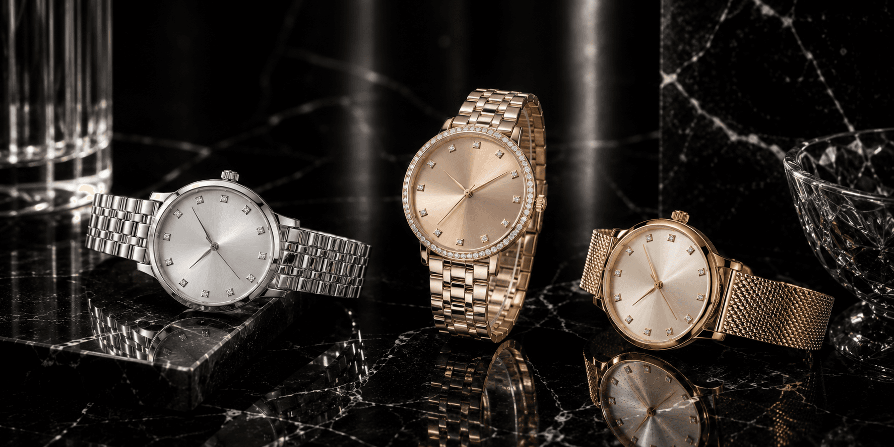 Luxury brilliant-set watch presented in a refined LIDYA setting