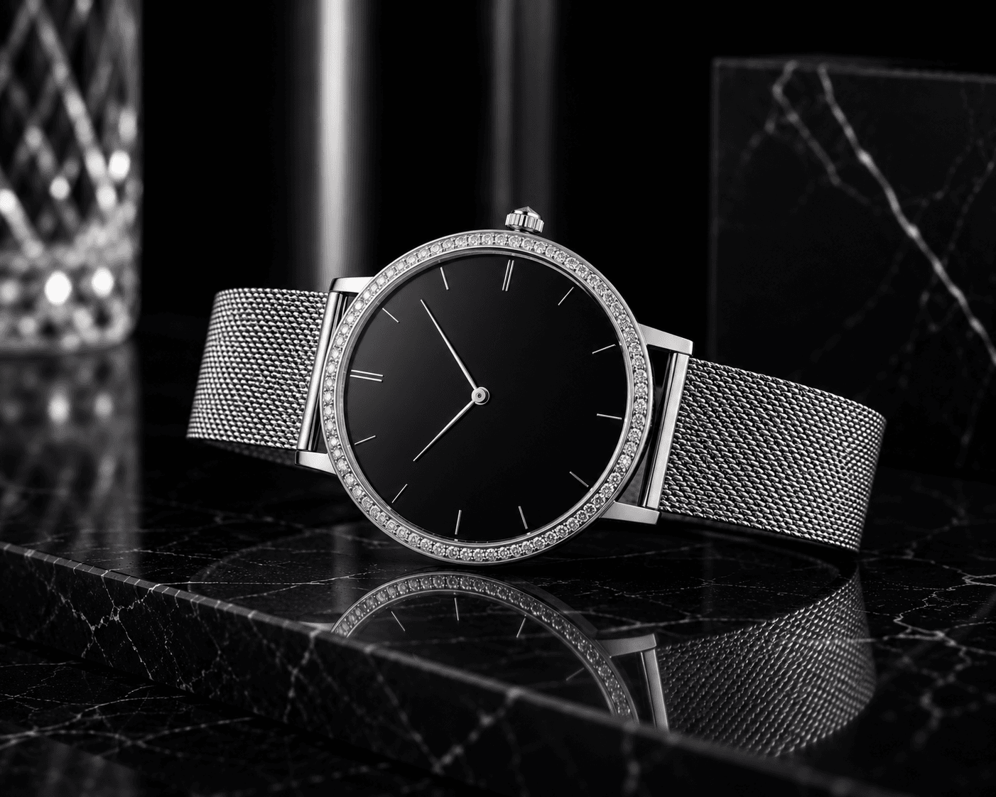 Refined brilliant-set wristwatch