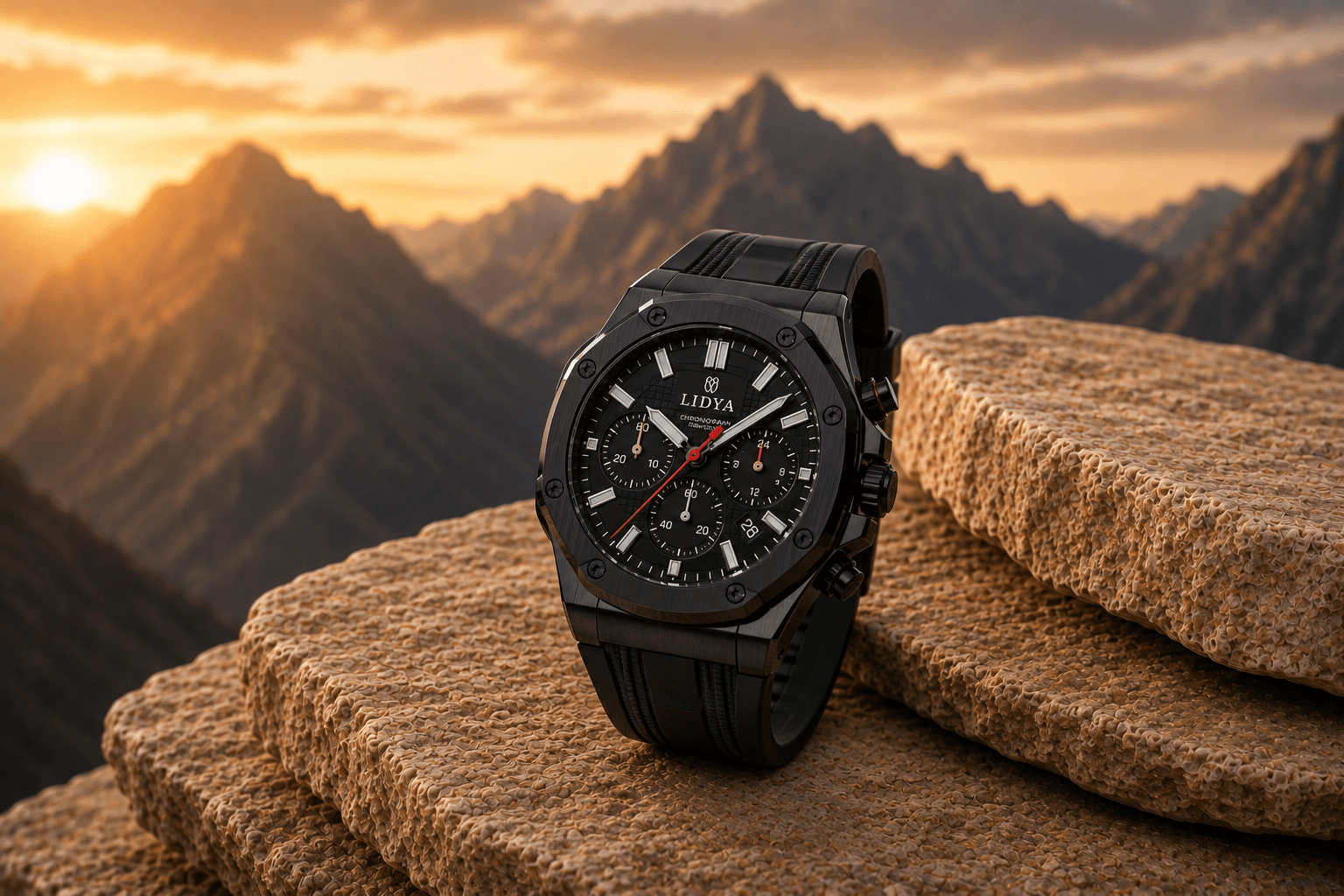 Contemporary men's watch with refined finishing