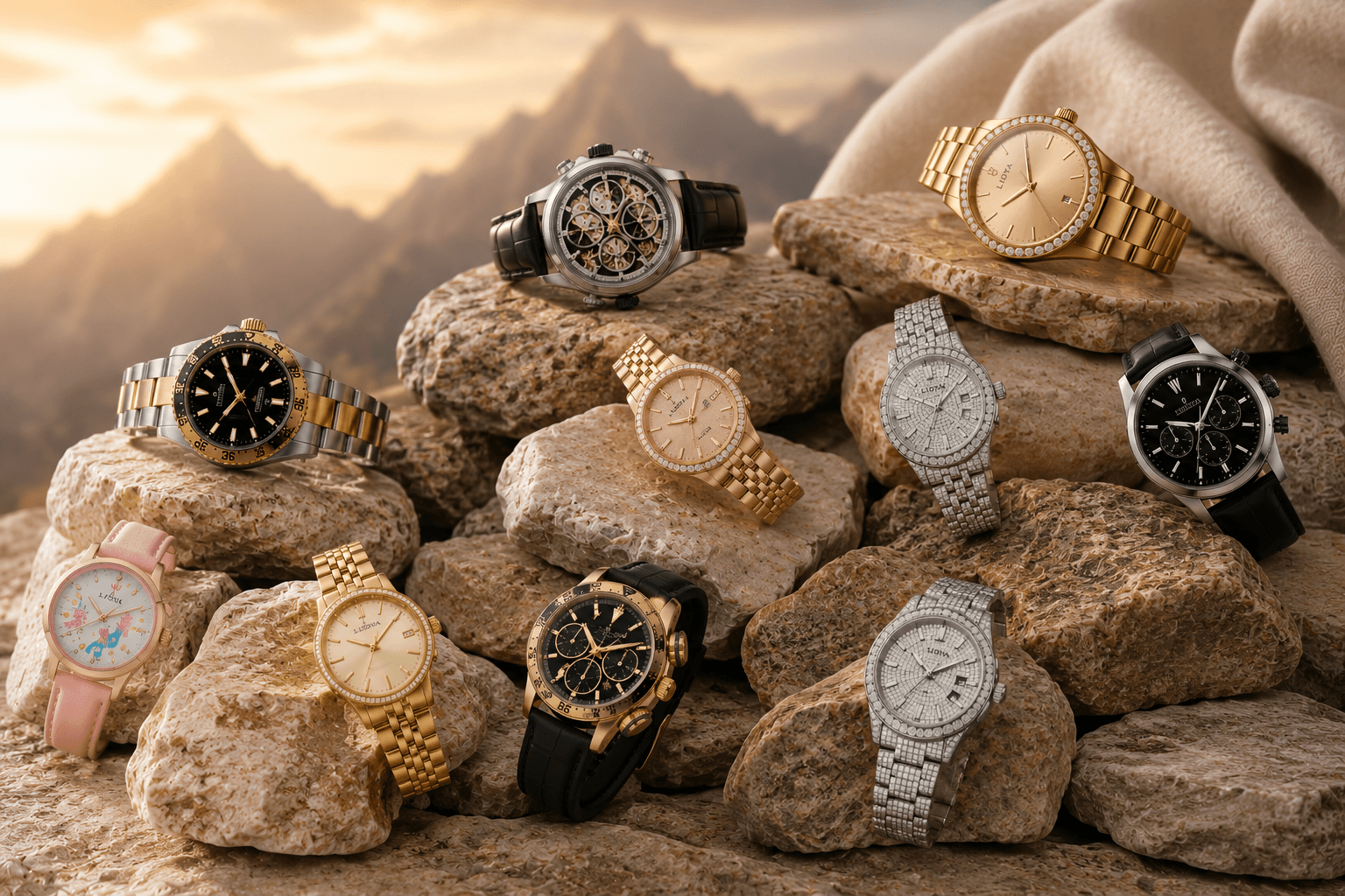 Luxury LIDYA watch presented in an elegant jewellery setting